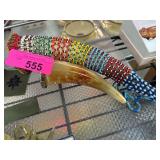 Animal Horn with Beaded Sleeve and Metal Trim