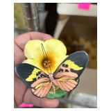 Franklin Porcelain Hand-Painted Butterfly Figurine