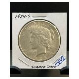 1924-S Peace Silver Dollar Coin
