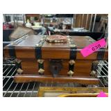 Decorative Wooden Chest With Metal Accents