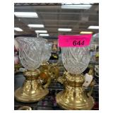 Four Glass and Metal Electric Lamps