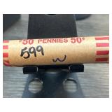Roll of $50 Pennies in Paper Wrap