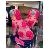 Porcelain Pink Staffordshire-Style Dogs