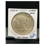 1923-D Peace Dollar in Holder
