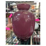 Purple Glass Vase with Glossy Finish