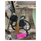 Ornate Curved Blade Dagger with Wood Handle