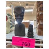 Carved Wooden Figurines Set of Two