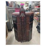 Lacquered Multi-Tier Wooden Storage Basket