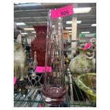 Purple Art Glass Vase With Cylindrical Shape