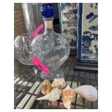 Decorative Brandy Bottle and Shell Collection