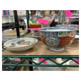 Porcelain Tea Bowl and Saucer Set with Floral Moti