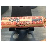 Roll of 50 Steel Pennies with Handwritten Label
