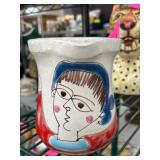 Hand-Painted Ceramic Signed Desimone Pitcher