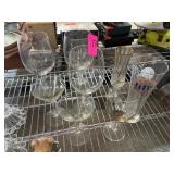 Glassware Lot with Wine and Beer Glasses