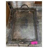 Rectangular Metal Serving Tray with Handles