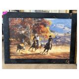Western-Themed Framed Artwork by A.T. Cox Signed
