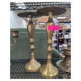 Brass Candlesticks With Round Platforms