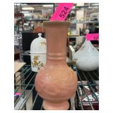 Weller Pottery Pink Matte Vase with Marked Base