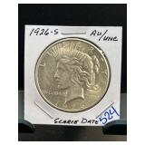 1926-S Peace Dollar AU/UNC Condition