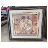 Framed Neptune-Themed Map Wall Art