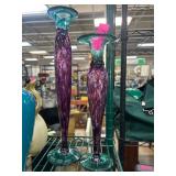 Multicolor Glass Candle Holders