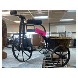 Metal Tricycle with Wicker Basket
