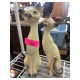 Ceramic Siamese Cat Figurines