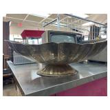 Hammered Brass Bowl with Fluted Design