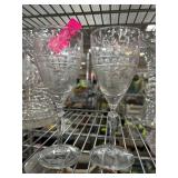 Etched Glass Stemware Set of Two
