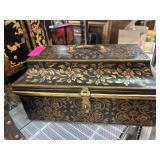 Decorative Hand-Painted Metal Box with Latch