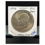 1972 Eisenhower Dollar T-1 Reverse Coin