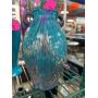 Blue and Copper Tone Art Glass Vase