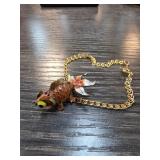 Gold-Tone Cloisonnï¿½ Fish Pendant Necklace