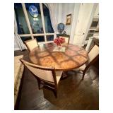 Hooker Round Table with 4 Upholstered Chairs