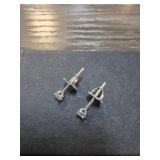 Sterling Silver Diamond Earrings by Harlem Bling