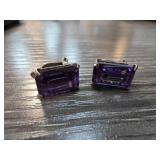 Sterling Silver Earrings With Purple Stones