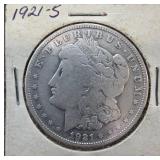 1921-S Morgan Silver Dollar Coin in Holder