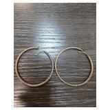 Sterling Silver Textured Hoop Earrings