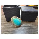 Stauer Blue Stone Ring with Box