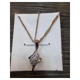 Gold-Tone Diamond Accent Pendant Necklace