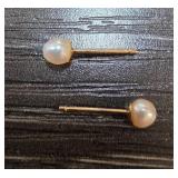 14k Gold Pearl Stud Earrings
