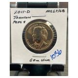 2011-D Andrew Johnson Presidential $1 Coin