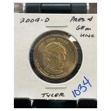 2009-D John Tyler Presidential Dollar Coin