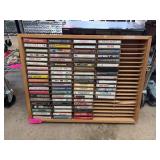 Music Cassettes With Wooden Display Rack
