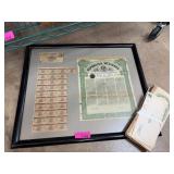 Framed 1910 Republic of Mexico Bond Collection