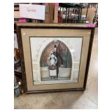 Framed Artwork Depicting Couple Within Archway