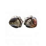 Sterling Silver and 18k Gold Clip Earrings