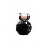 Sterling Silver Pendant with Black and Pink