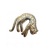 Gold Tone Leopard Brooch Pin