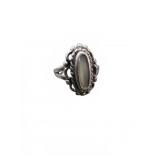 Sterling Silver Ring With Oval Stone, Size 6.